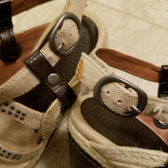 Lucky Brand buckle stud jute canvas wedge sandals - Picture 6 of 7